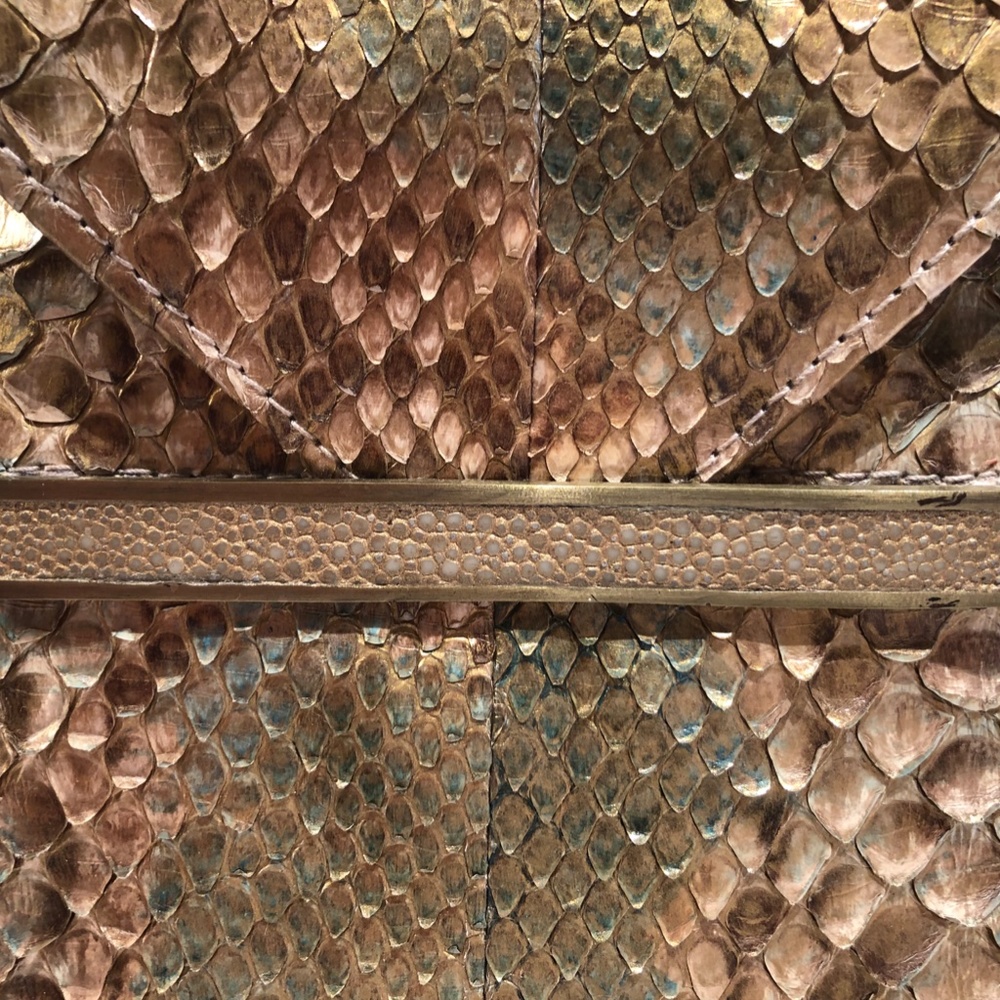 Ry Augusti Python Clutch With Stingray Bar Closur… - image 5